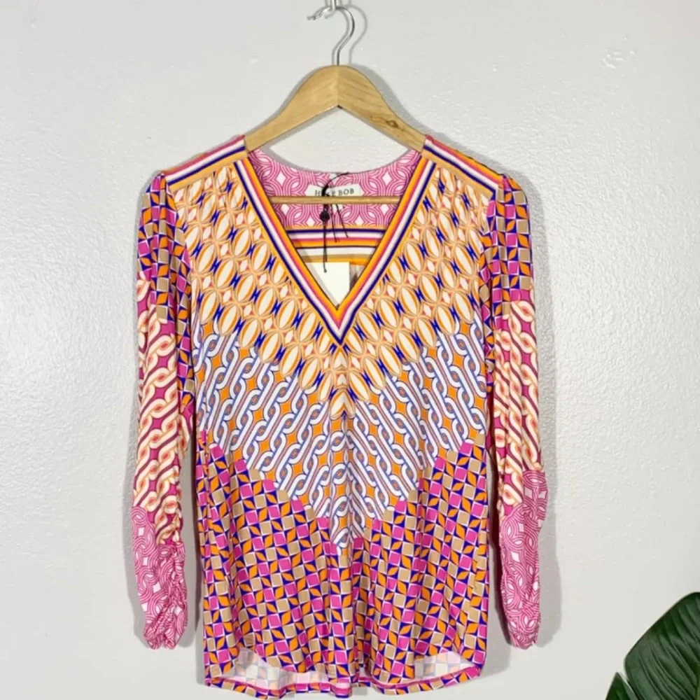 NWT Hale Bob Los Angeles Alanis Viscose Jersey Tunic Blouse Sz S Top MSRP $168 - Picture 6 of 9